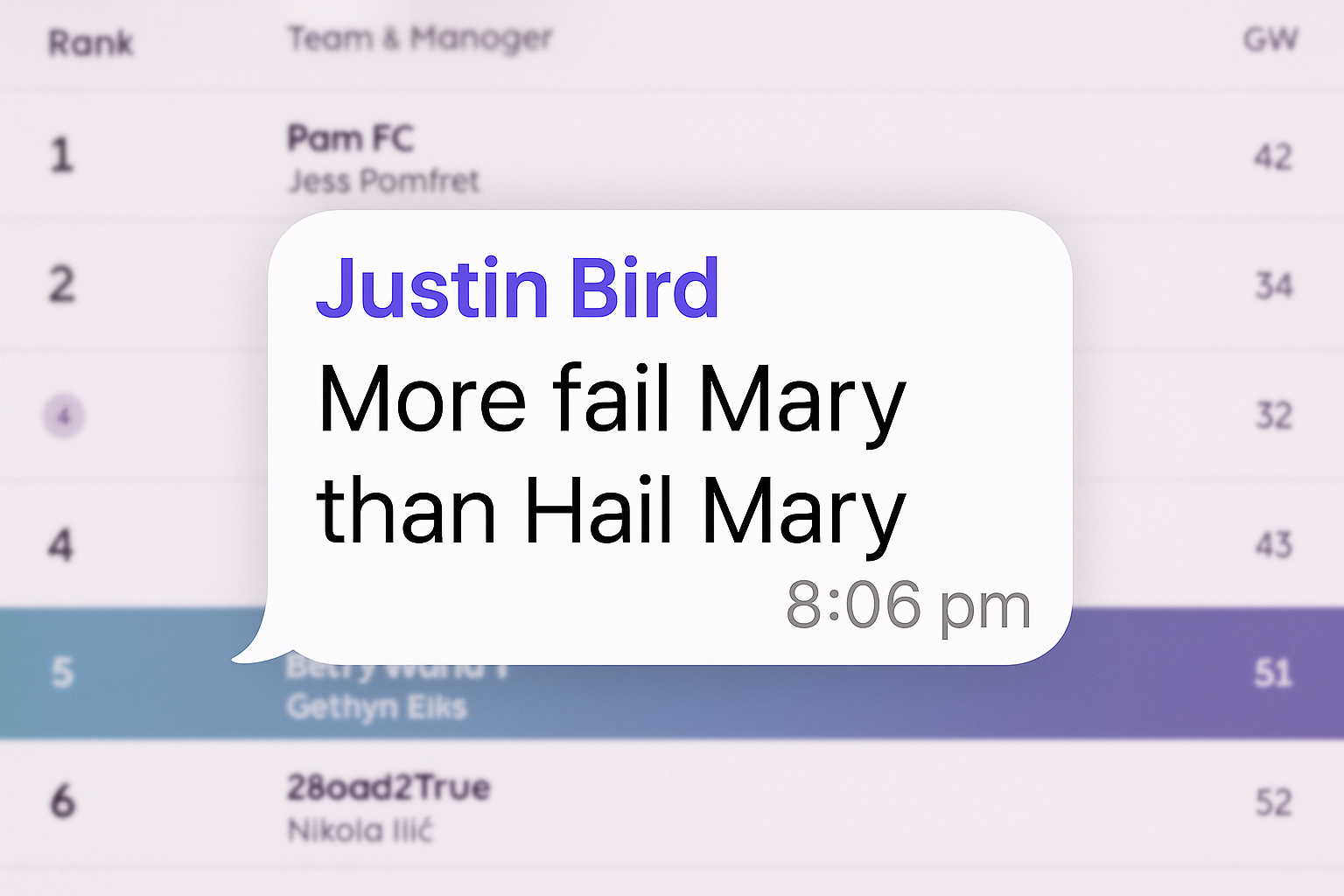 How My Hail Mary Became a Fail Mary – Yet Somehow I Still Won the Gameweek