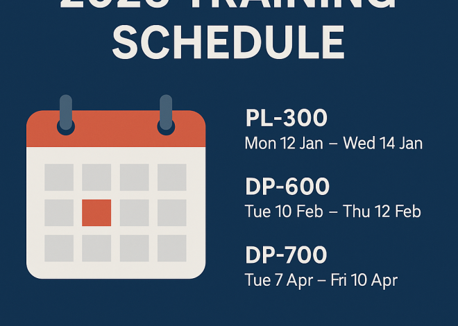 2026 Microsoft Data & Analytics Training Schedule