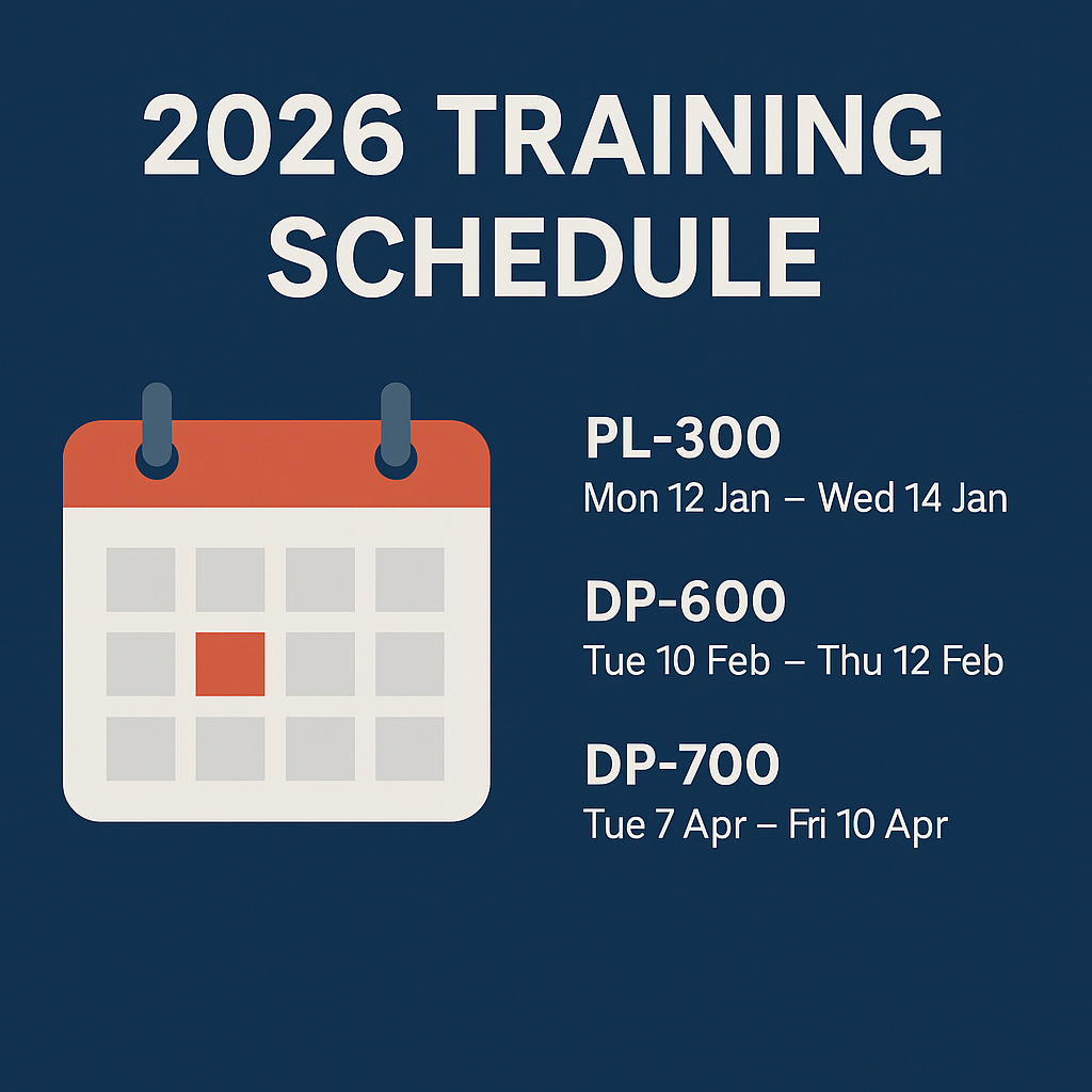 2026 Microsoft Data & Analytics Training Schedule